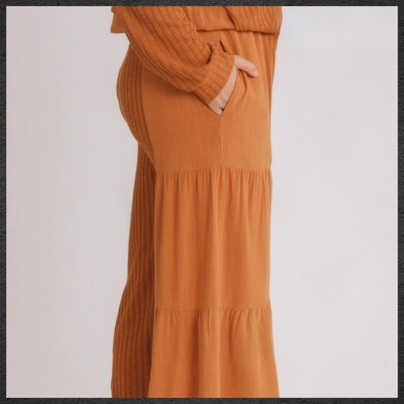 UMGEE Textured Soft Linen Blend Oversized Top & Tiered Ruffled Raw Hem Pants Set - Picture 13 of 16